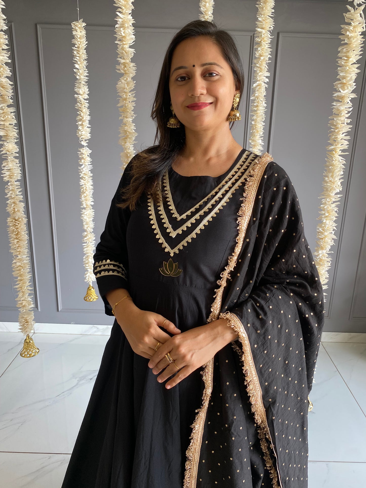 Black Anarkali Suit Set