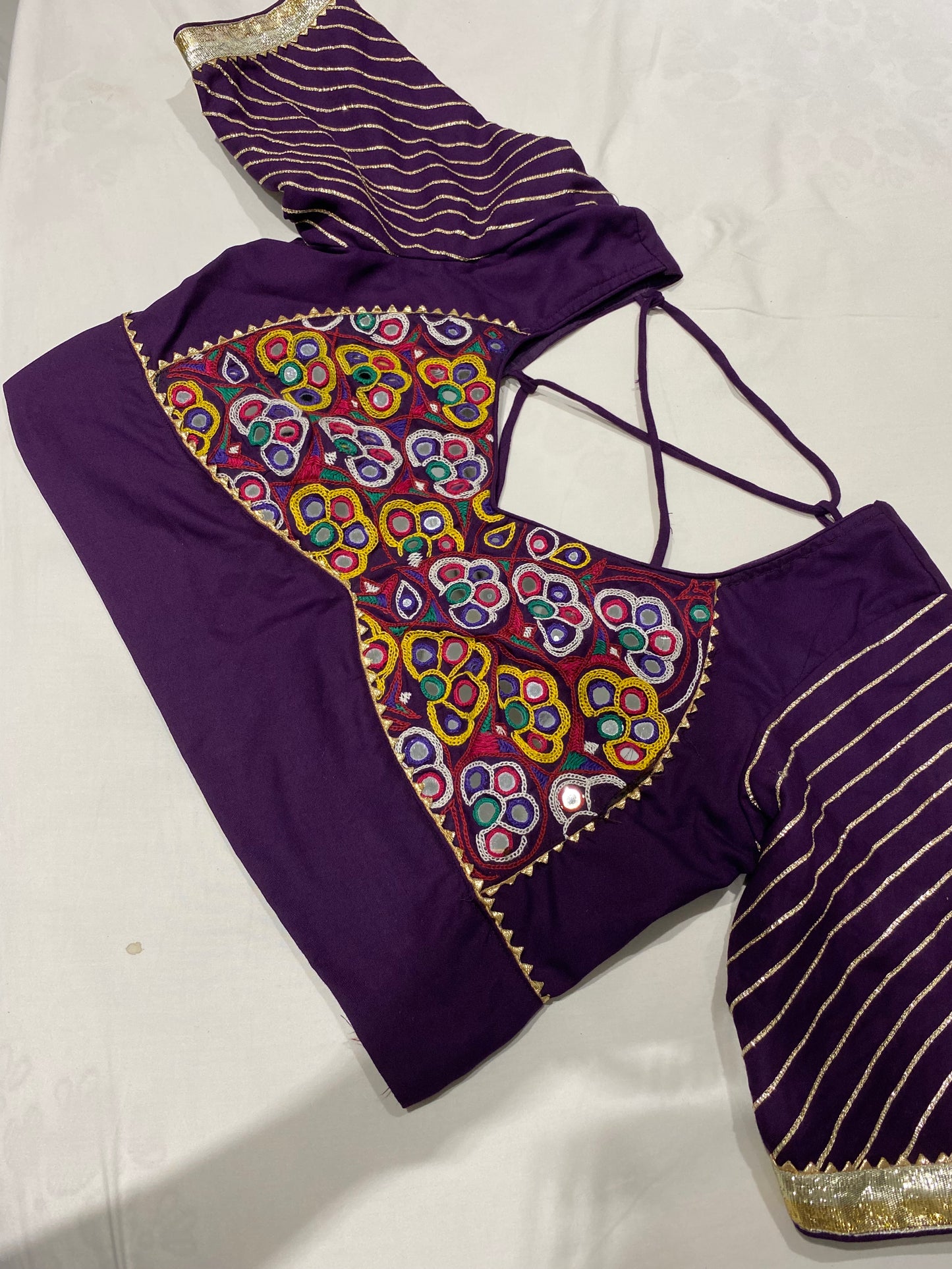 Purple Kutchi Work Blouse