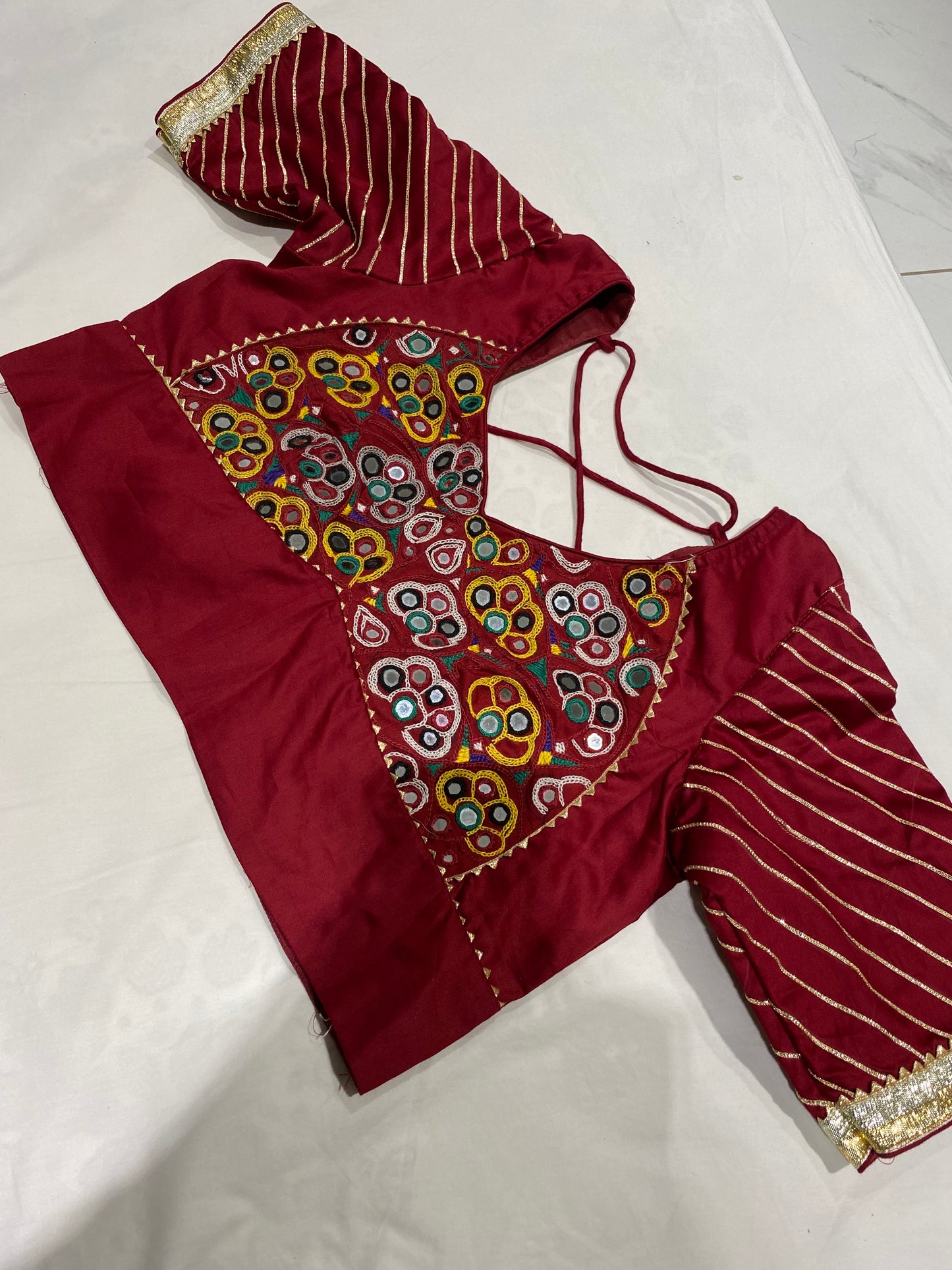 Red Kutchi Work Blouse