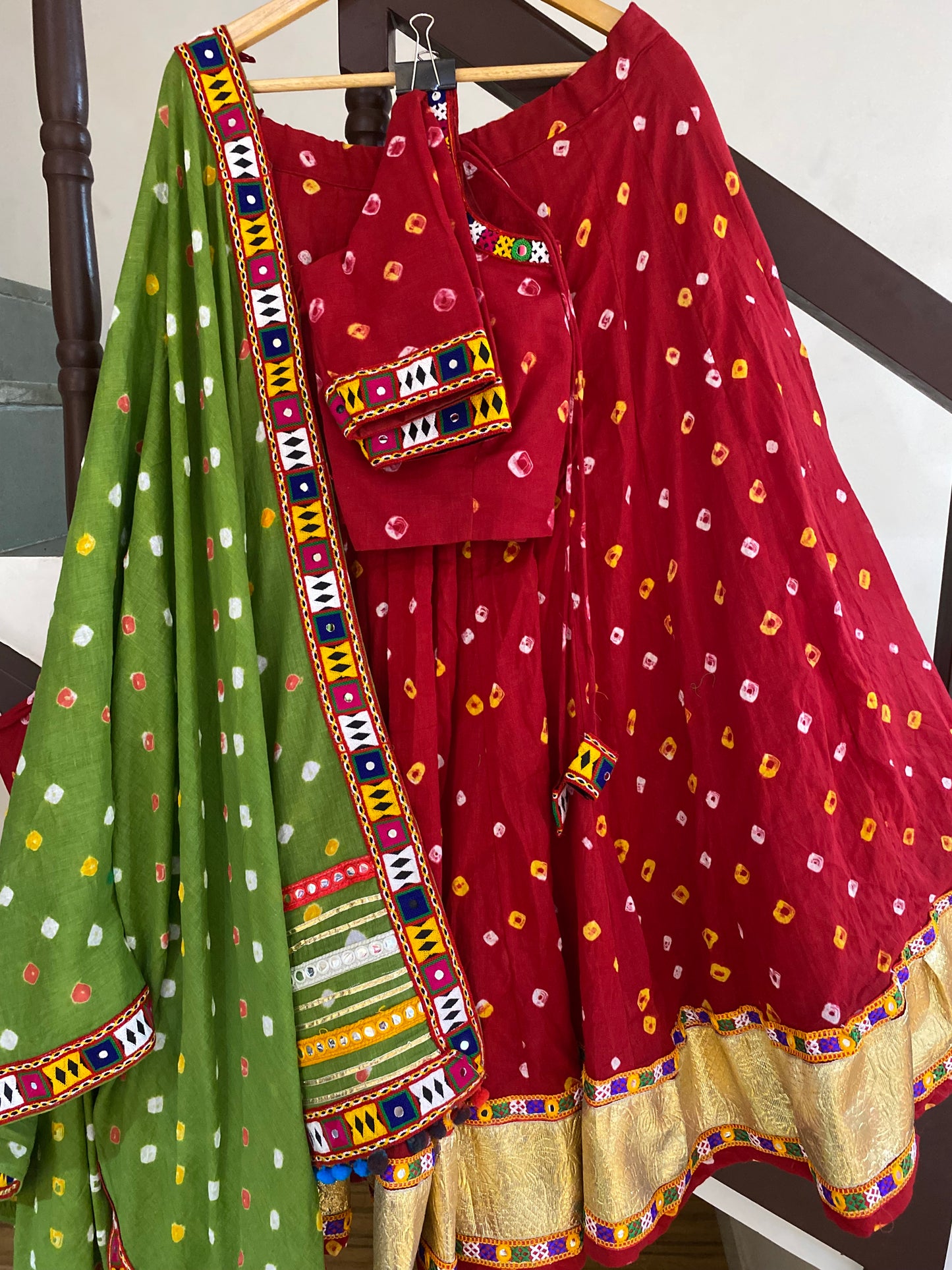 Red Bandhej Chaniya Choli