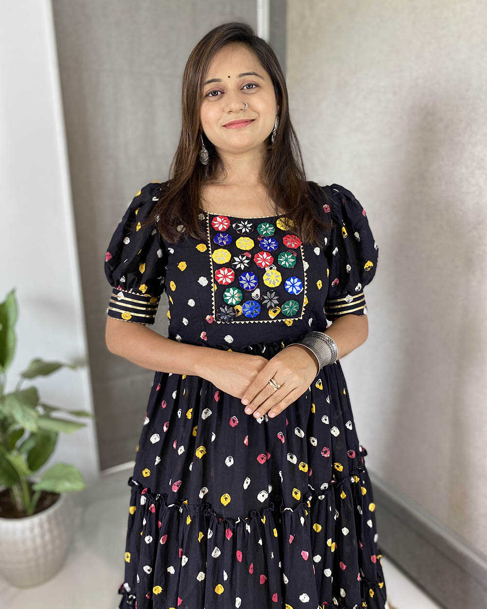 Black Bandhej Dress