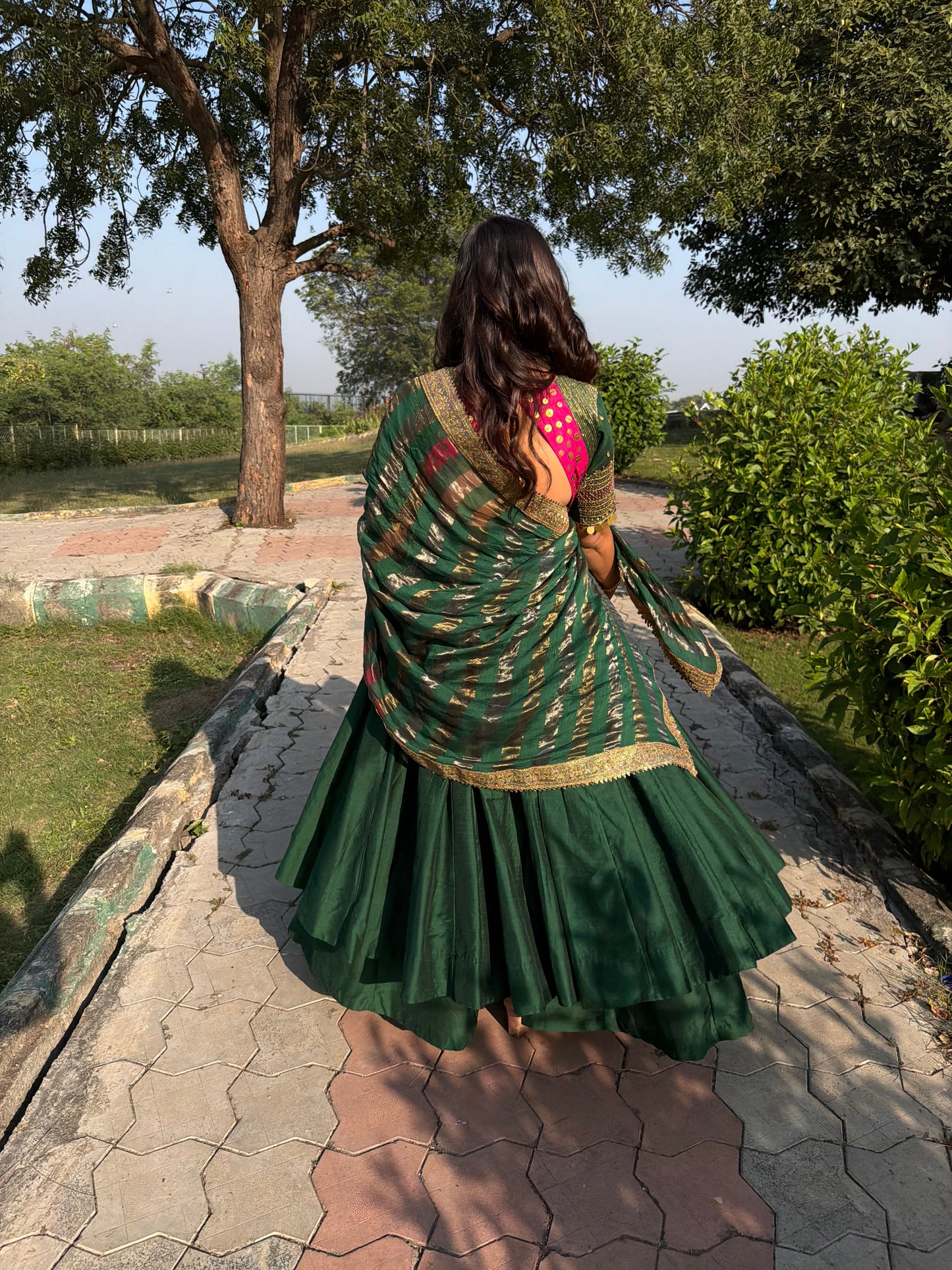 Green Anarkali Suit Set