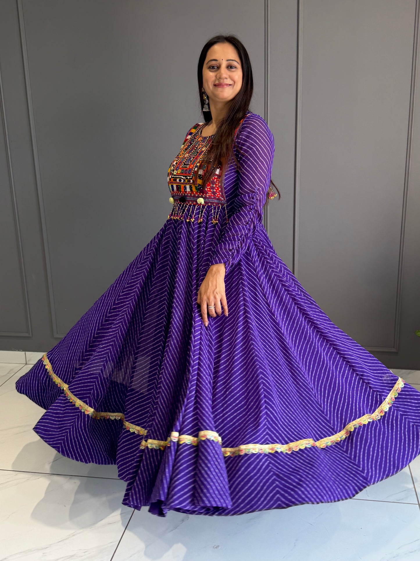 Purple Leriya Chiffon Dress