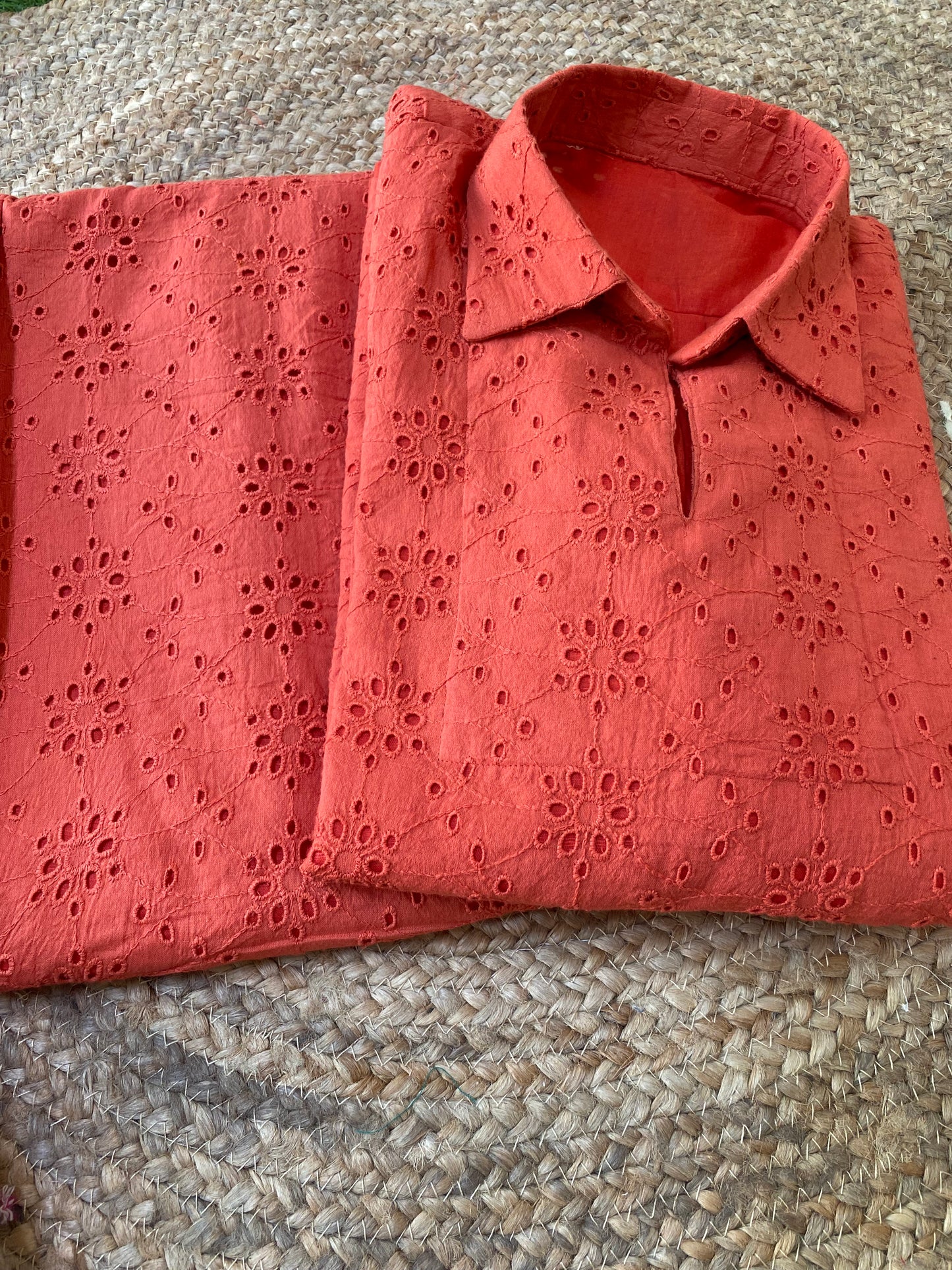 Orange Hakoba Cotton Co-ord set