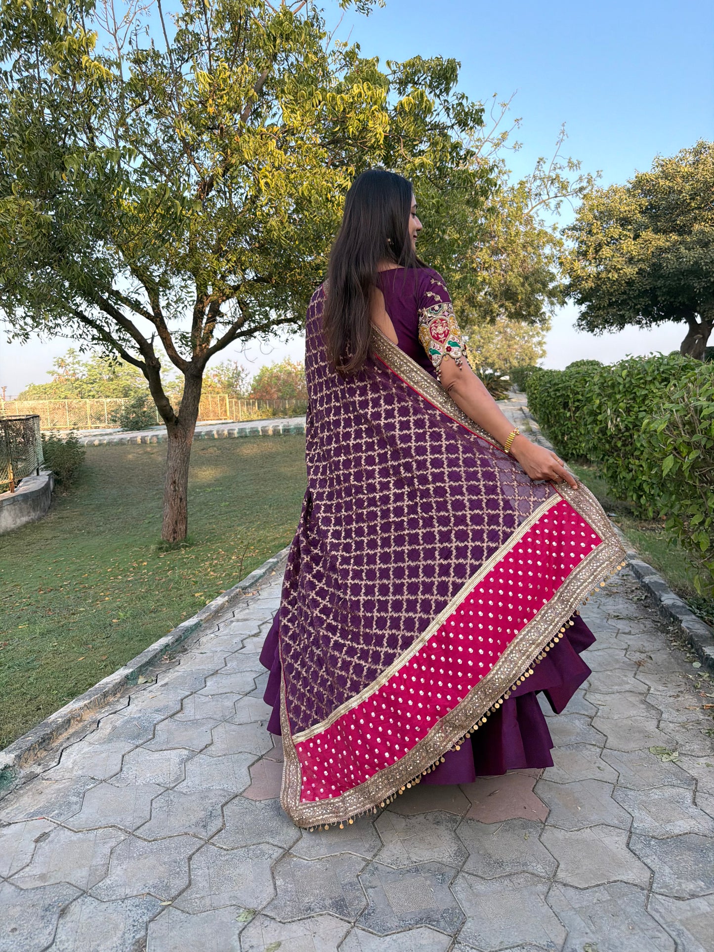 Purple Anarkali Suit Set