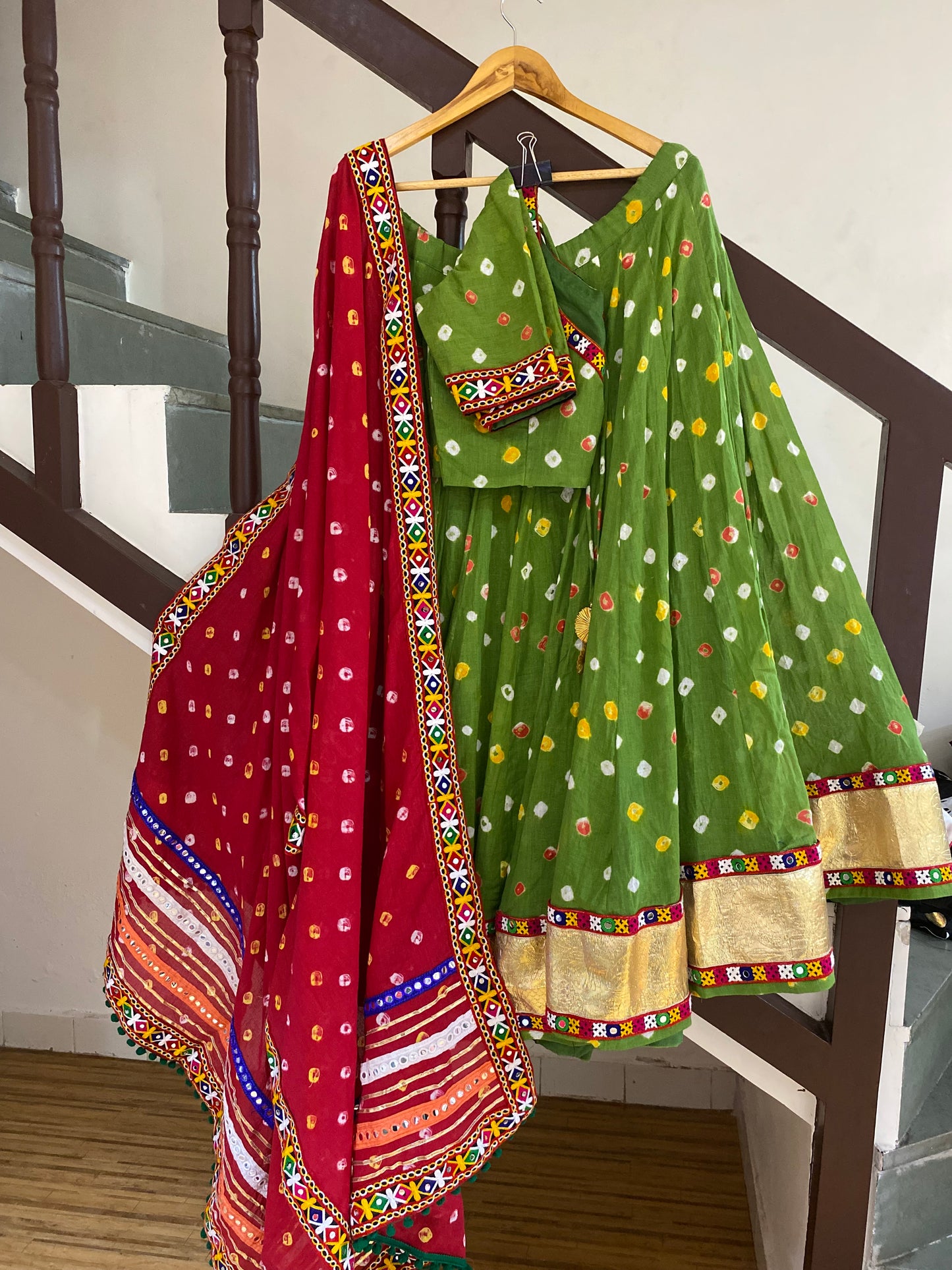 Green Bandhej Chaniya Choli