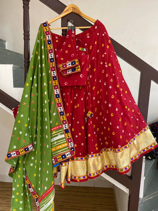 Red Bandhej Chaniya Choli