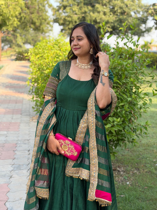 Green Anarkali Suit Set