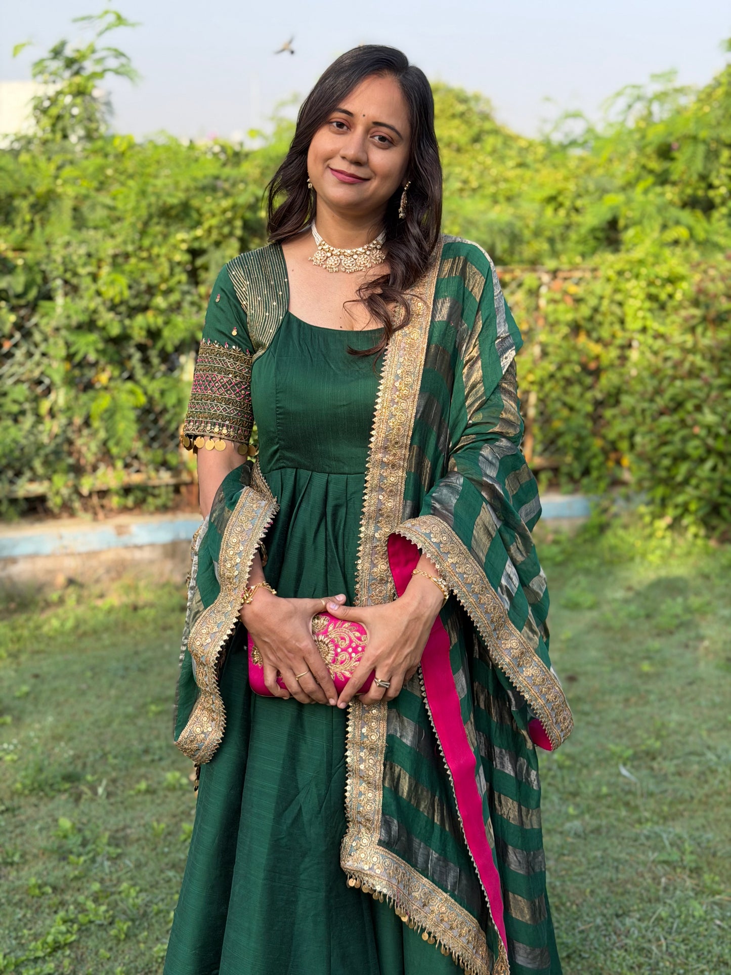 Green Anarkali Suit Set