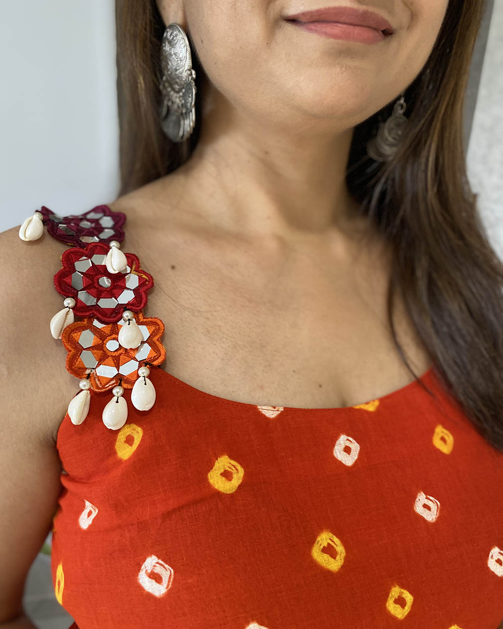 Orange Shades Bandhej Dress