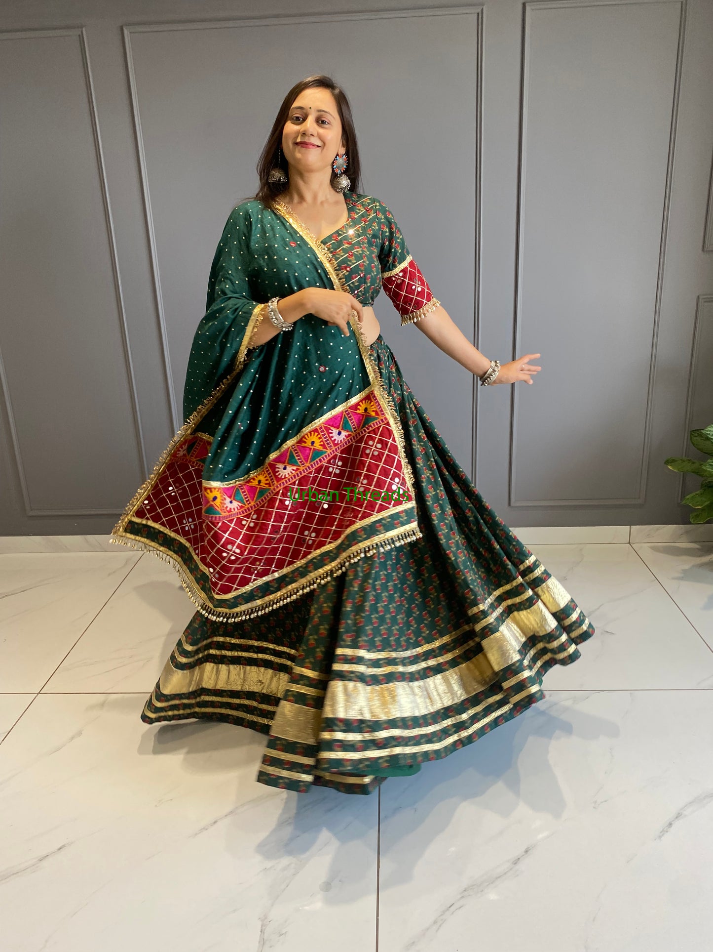 Green Cotton Chaniya Choli