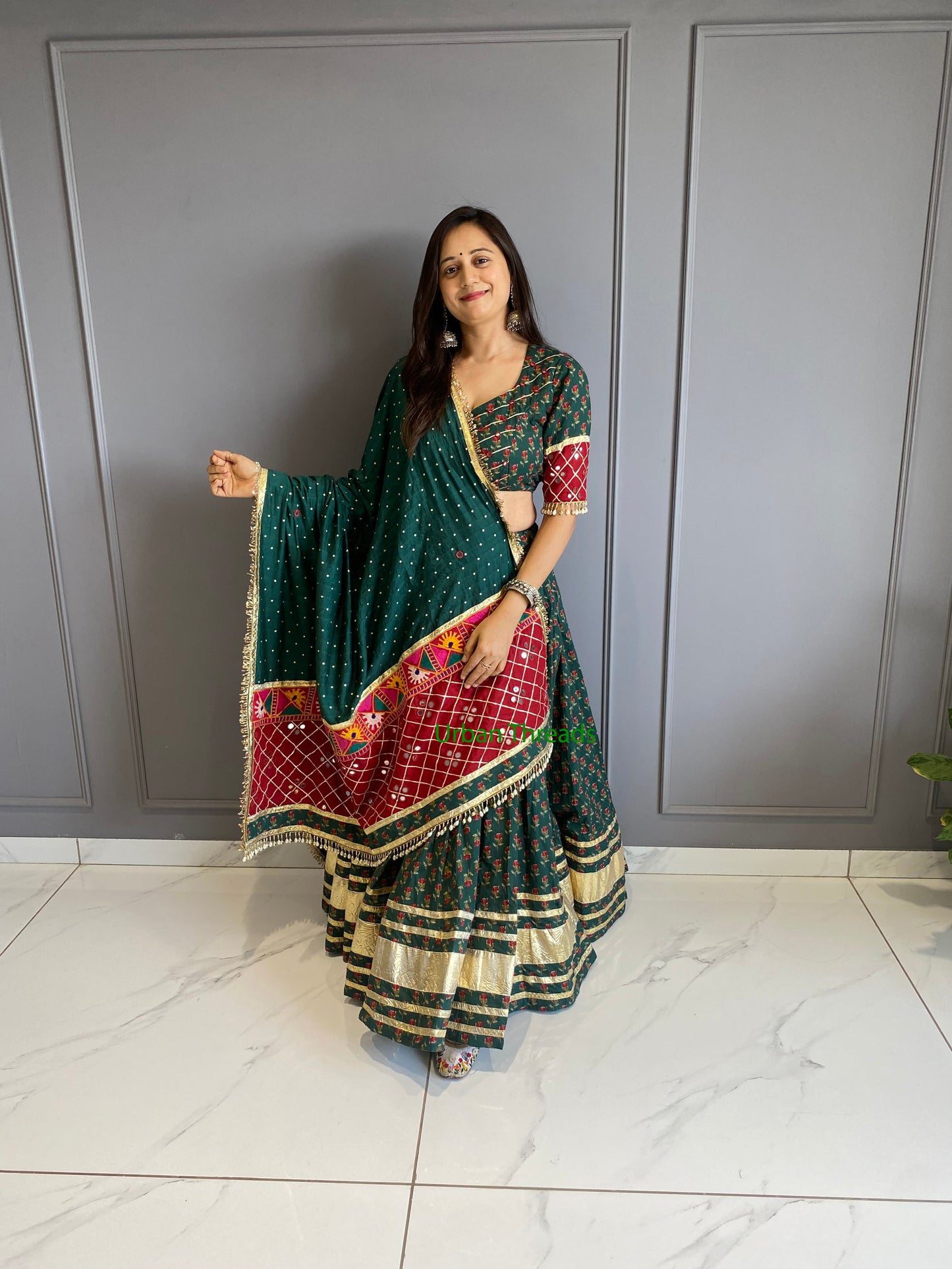 Green Cotton Chaniya Choli