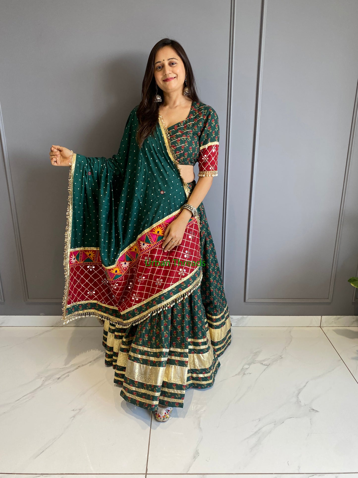 Green Cotton Chaniya Choli