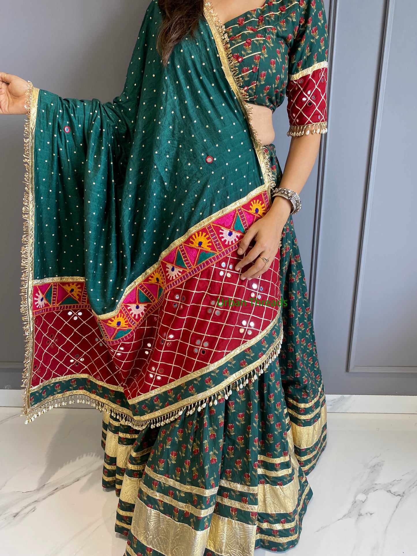 Green Cotton Chaniya Choli