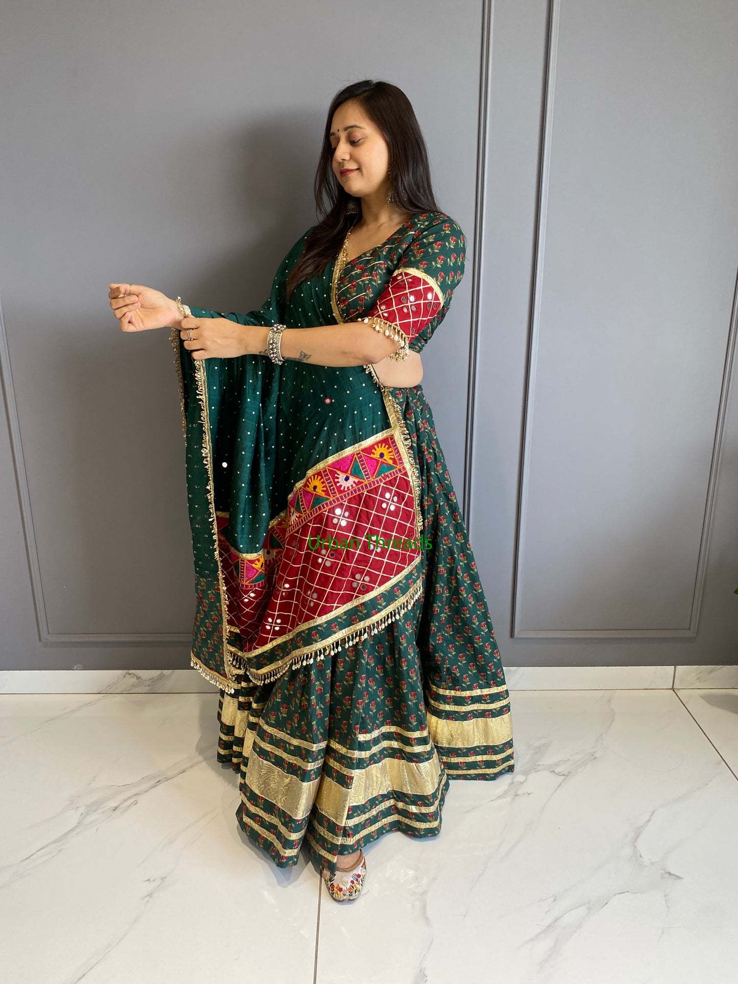Green Cotton Chaniya Choli