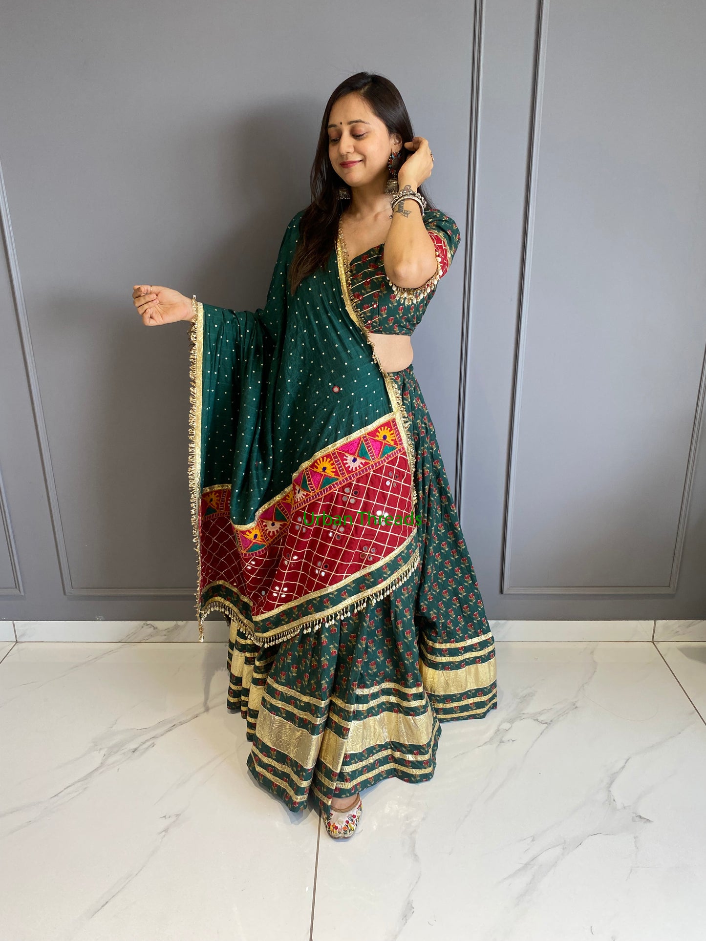 Green Cotton Chaniya Choli