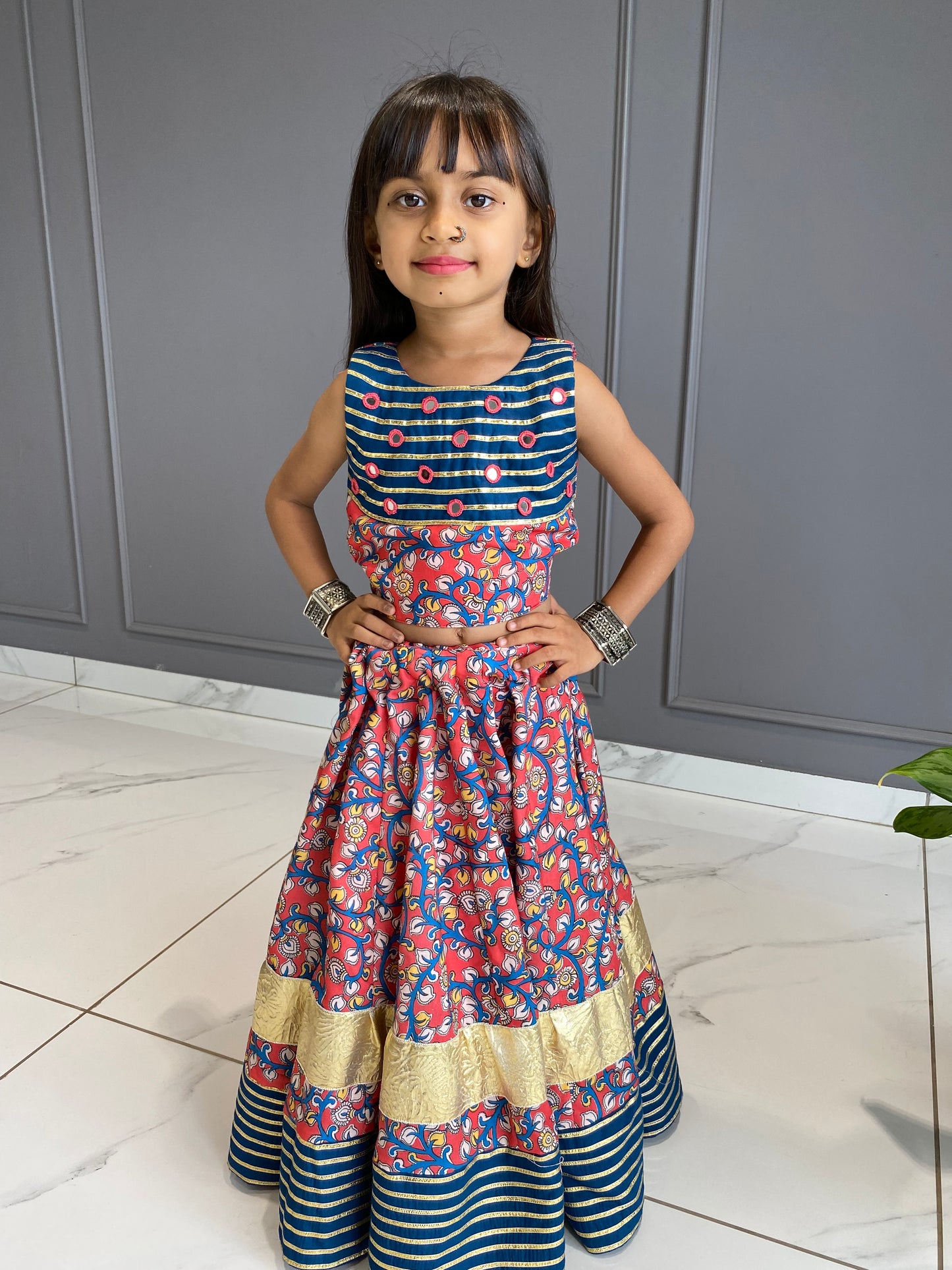 Kalamkari Chniya Choli Kids