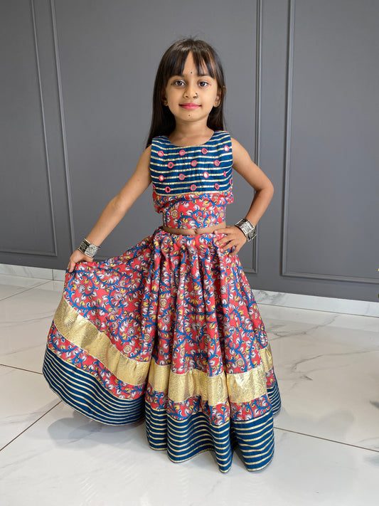 Kalamkari Chniya Choli Kids