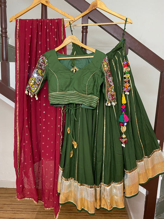 Gamthi Mehndi And Marron Chaniya Choli