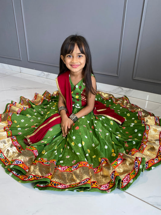 Mahendi Green Bandhej Chaniya Choli